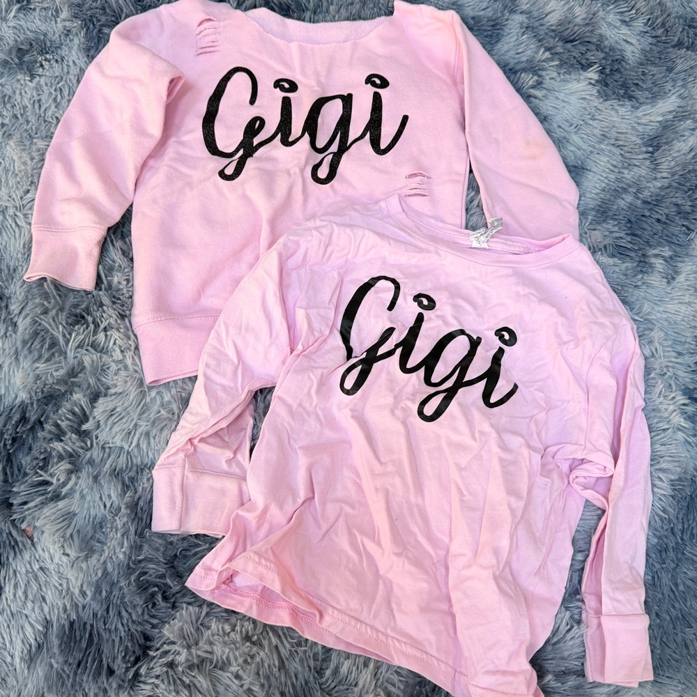 3T / 4T Pink "Gigi" Graphic Sweatshirt / Long Sleeve Tee